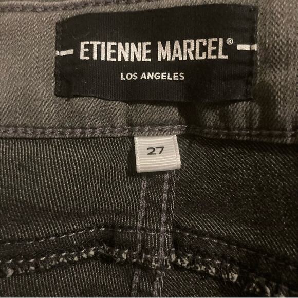 Etienne Marcel EM1036 Gray Skinny Moto Ankle Jeans with Zipper Accent Pockets-27 - Picture 11 of 15
